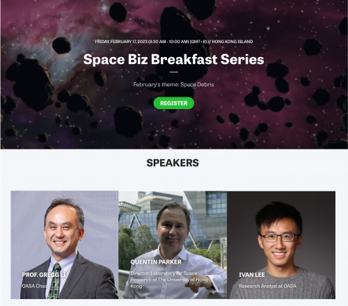 Prof. Parker invited as speaker at OASA’s upcoming SpaceBiz Breakfast on space debris